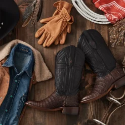 Best Stetson Kaycee Caiman Belly Cowboy Boot Brown