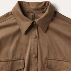 Sale Stetson Khaki Suede Western Shirt Tan