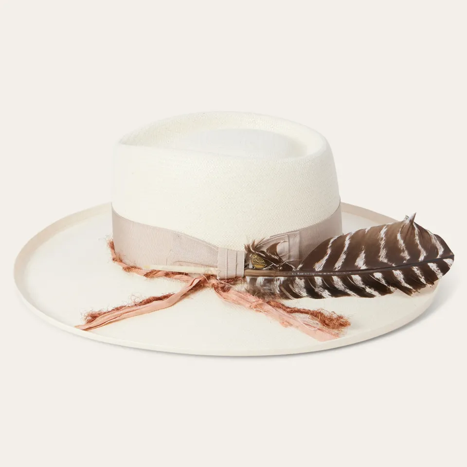 Discount Stetson Kings Row Shantung Straw Fedora Natural