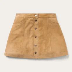 Outlet Stetson Lamb Suede Gored Skirt Brown