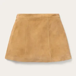 Outlet Stetson Lamb Suede Gored Skirt Brown