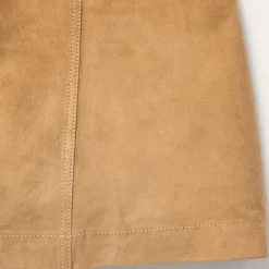 Outlet Stetson Lamb Suede Gored Skirt Brown
