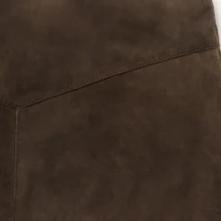 Hot Stetson Lamb Suede Skirt with Nailheads Brown