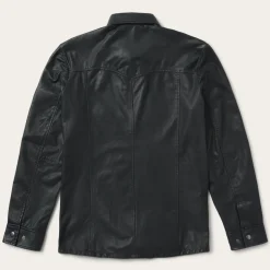 Online Stetson Leather Western Shirt Jacket Black