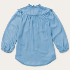 Clearance Stetson Lightweight Denim Peasant Blouse Blue