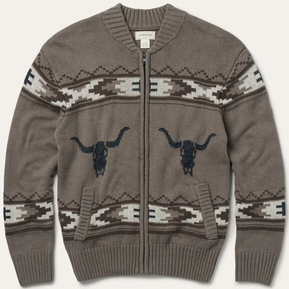 Sale Stetson Longhorn Cardigan Brown