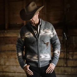 Outlet Stetson Longhorn Cardigan Grey