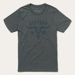 Discount Stetson Longhorn Graphic Tee Grey