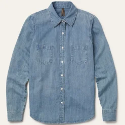 Sale Stetson Long-Sleeved Denim Shirt Blue