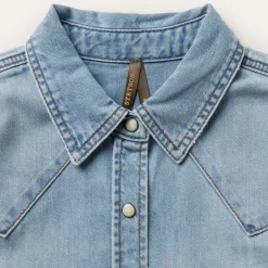 Stetson Loose Fit Denim Shirt Blue