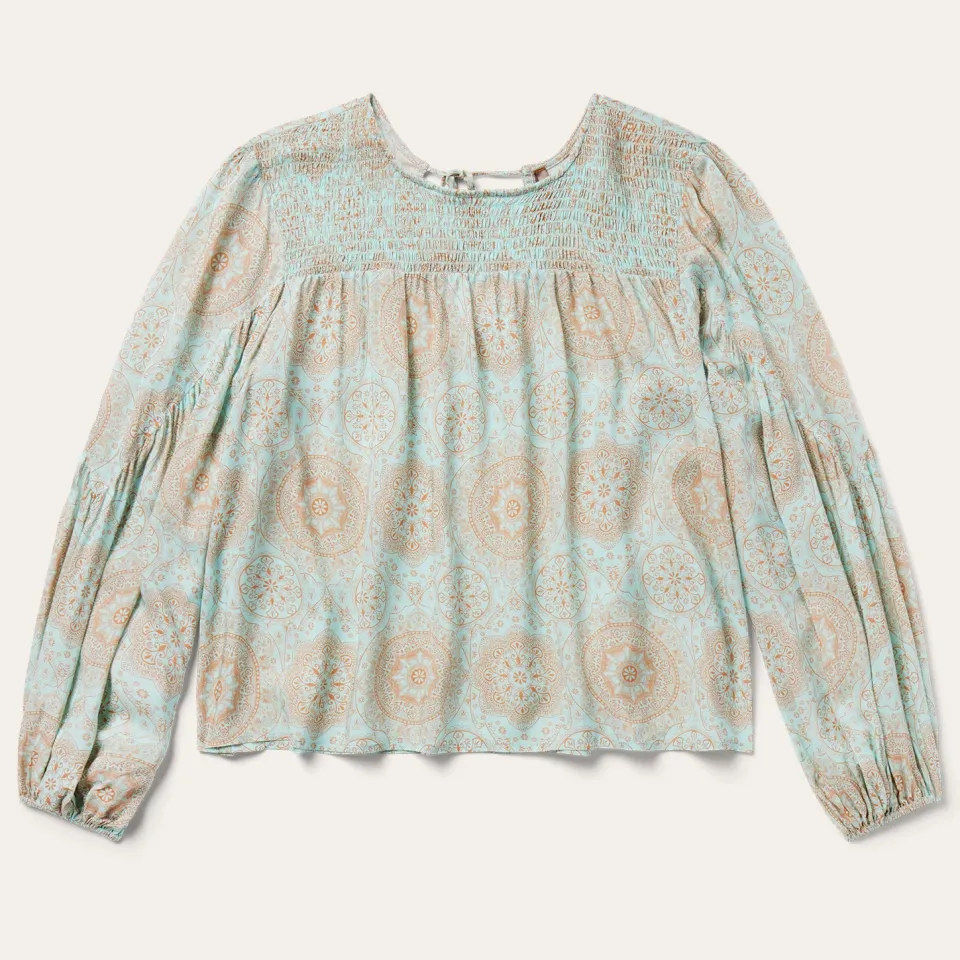 Online Stetson Mandala Print Peasant Blouse Blue