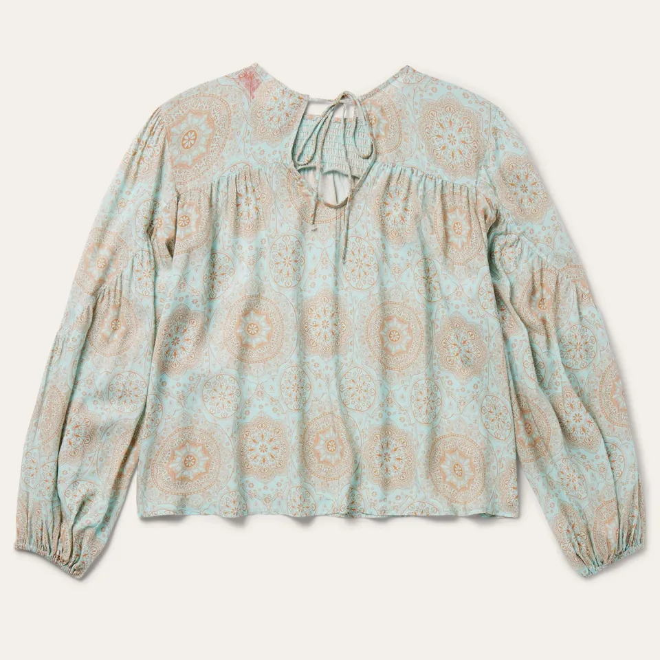 Online Stetson Mandala Print Peasant Blouse Blue