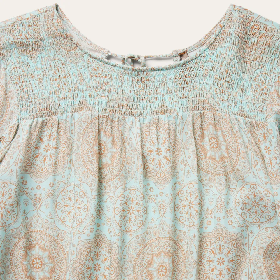 Online Stetson Mandala Print Peasant Blouse Blue