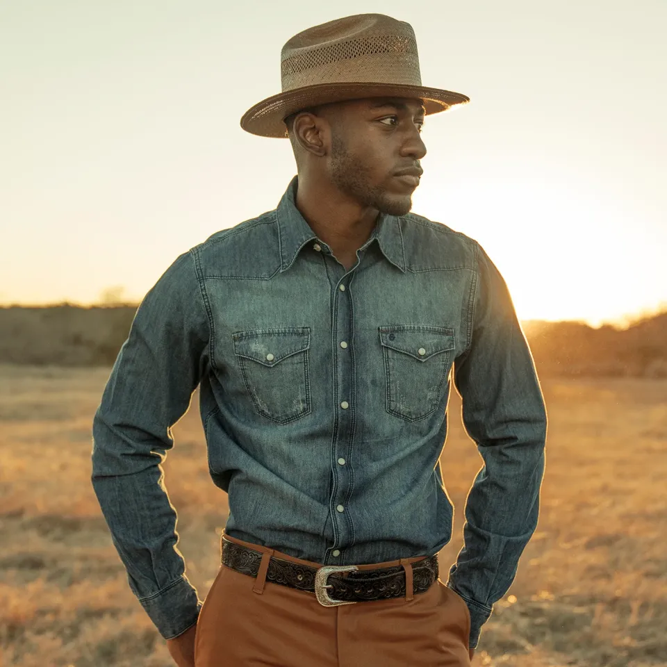 Online Stetson Medium Denim Shirt Blue