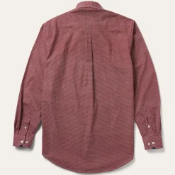 Clearance Stetson Micro Print Button-Front Shirt Red