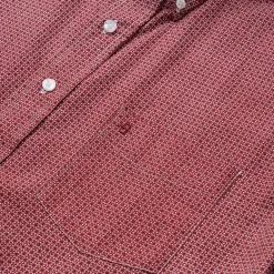 Clearance Stetson Micro Print Button-Front Shirt Red