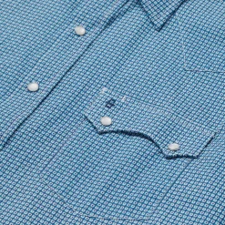 Best Stetson Micro Print Western Shirt Blue