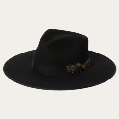 Online Stetson Midtown Wide Flat Brim Hat Black