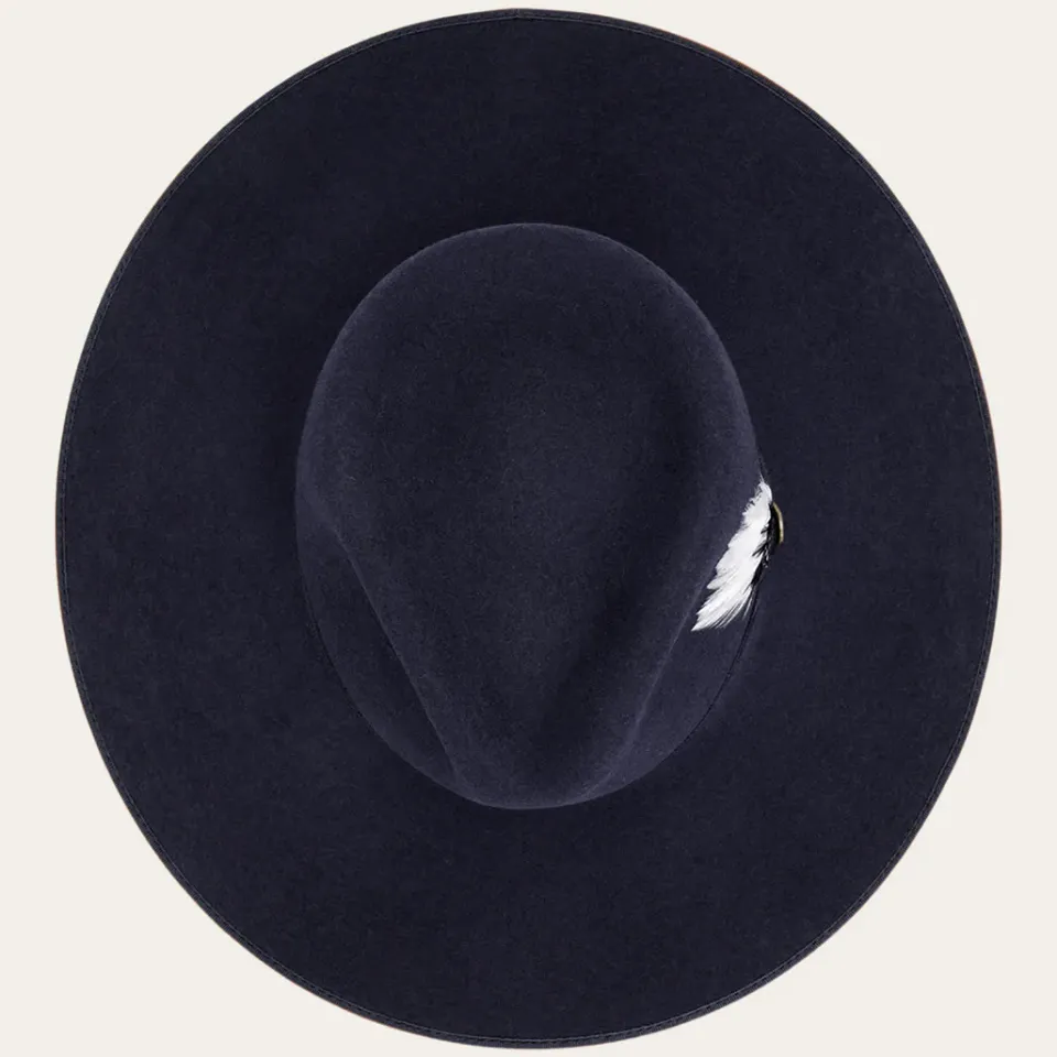 Outlet Stetson Midtown Wide Flat Brim Hat Navy