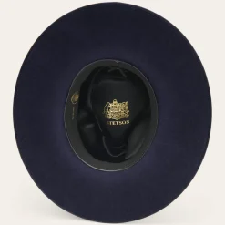 Outlet Stetson Midtown Wide Flat Brim Hat Navy