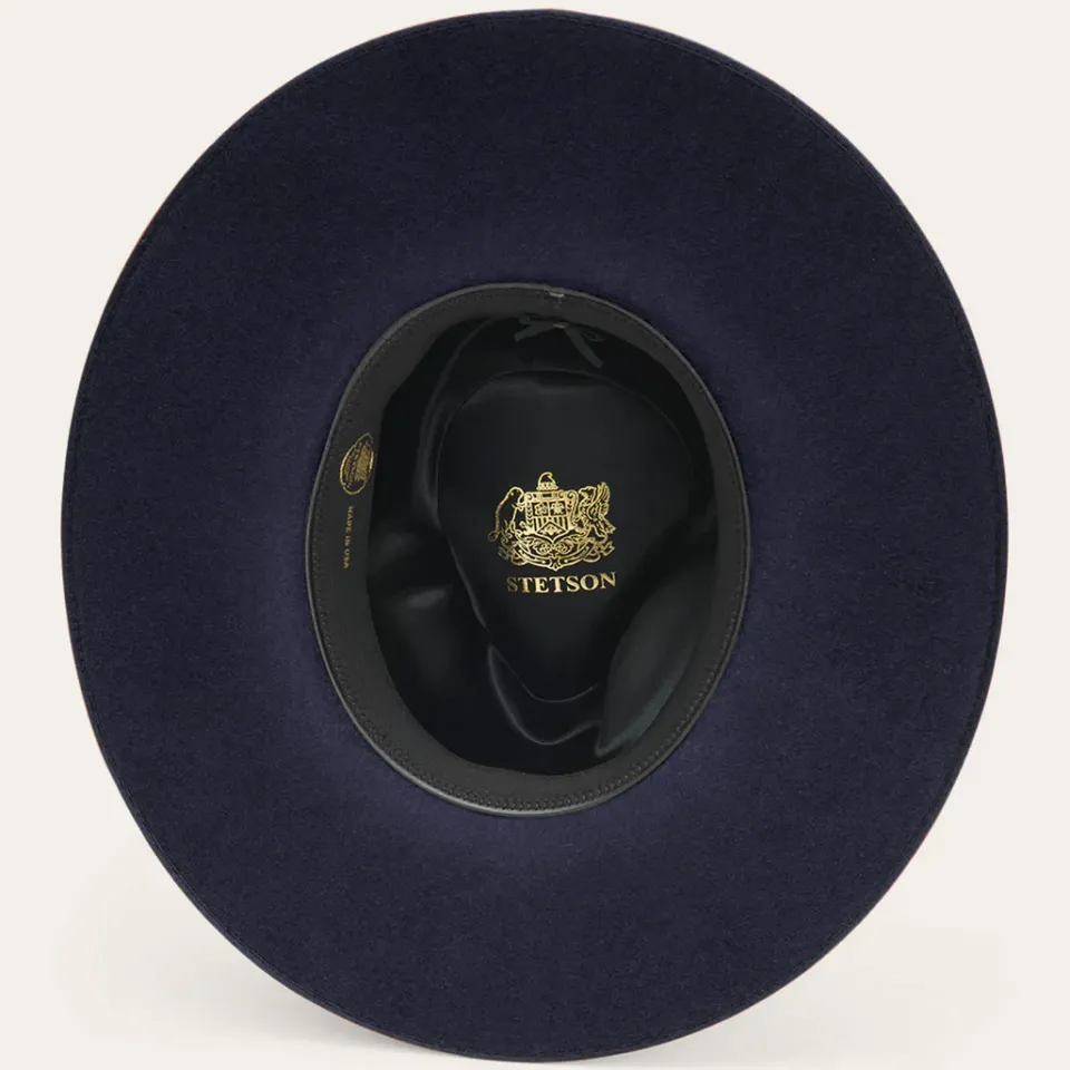 Outlet Stetson Midtown Wide Flat Brim Hat Navy