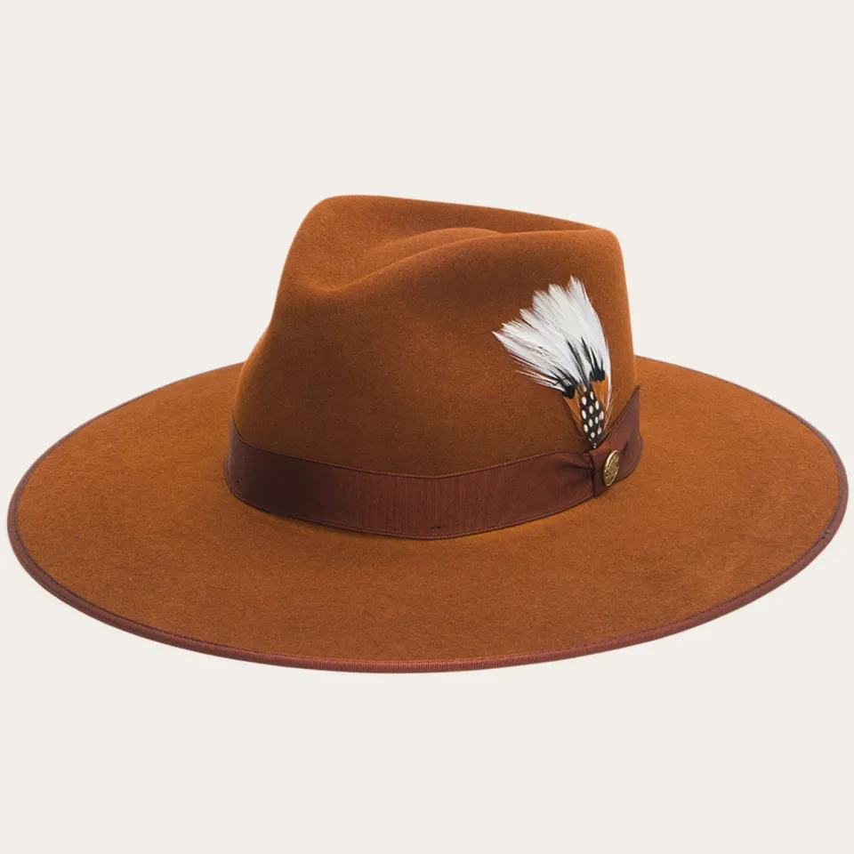 Online Stetson Midtown Wide Flat Brim Hat Black