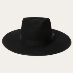 Hot Stetson Midtown Wide Flat Brim Hat Black