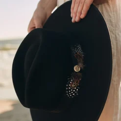 Hot Stetson Midtown Wide Flat Brim Hat Black