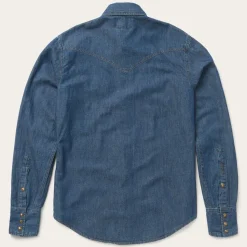Hot Stetson Modern Denim Western Shirt Blue