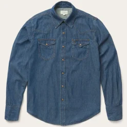Sale Stetson Modern Denim Western Shirt Blue
