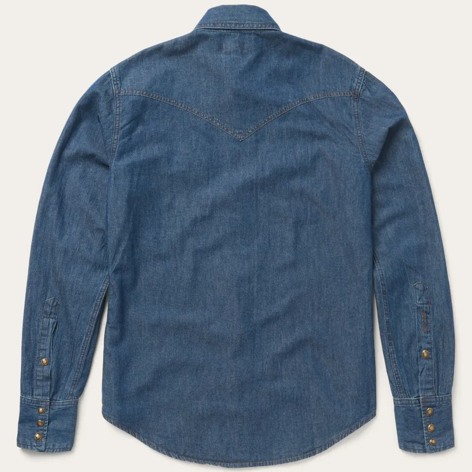 Sale Stetson Modern Denim Western Shirt Blue