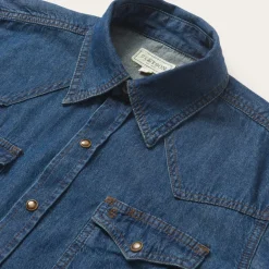Sale Stetson Modern Denim Western Shirt Blue