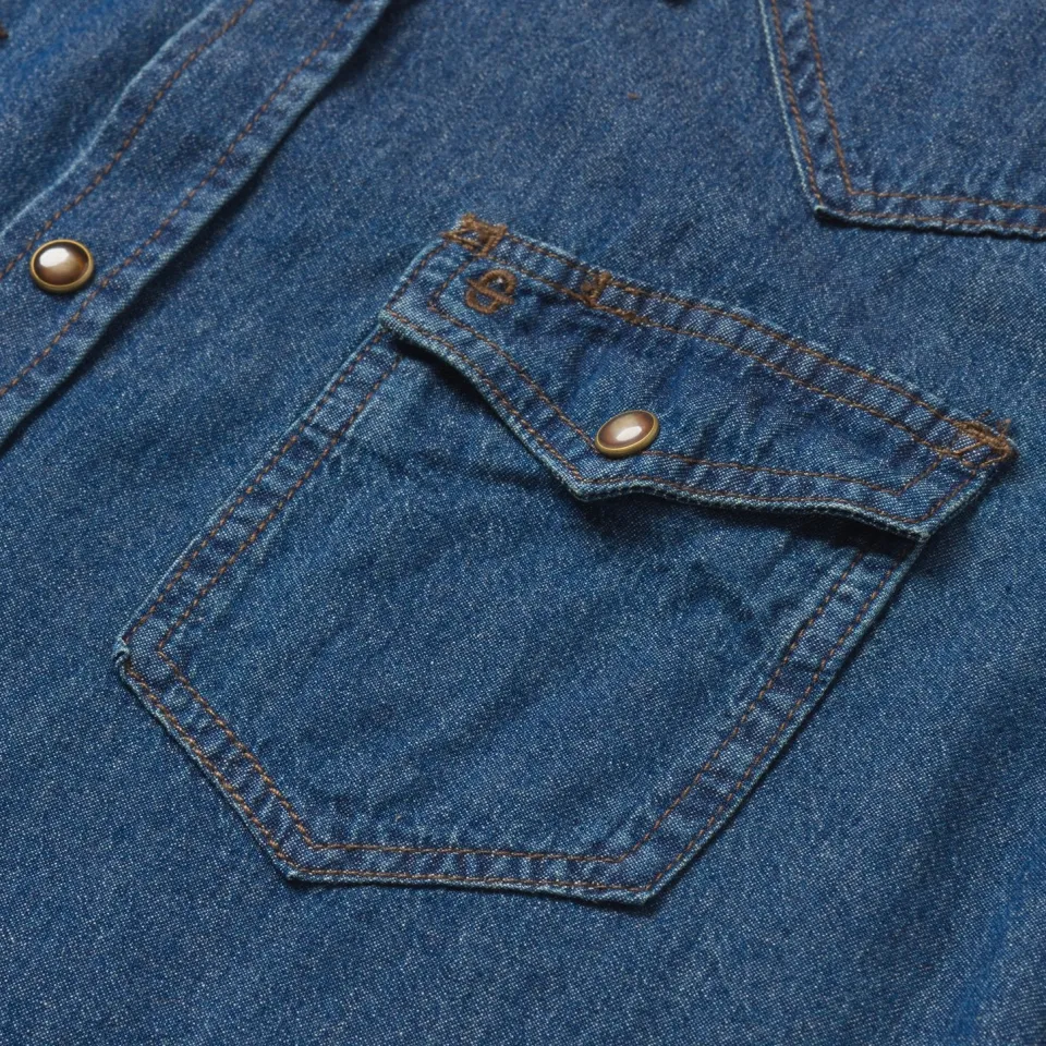 Sale Stetson Modern Denim Western Shirt Blue