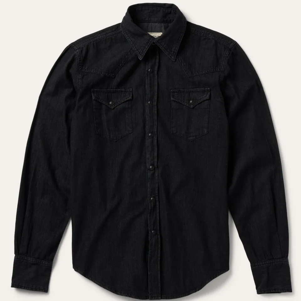 New Stetson Modern Denim Western Shirt Black