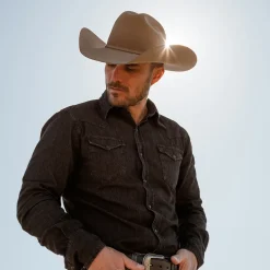 New Stetson Modern Denim Western Shirt Black