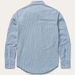 Discount Stetson Modern Snap Front Shirt in Mini Check Blue