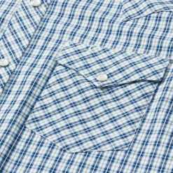 Best Stetson Modern Snap Front Shirt in Mini Check Blue
