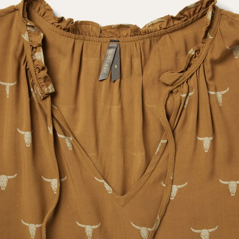 Stetson Mojave Longhorn Print Dress Brown