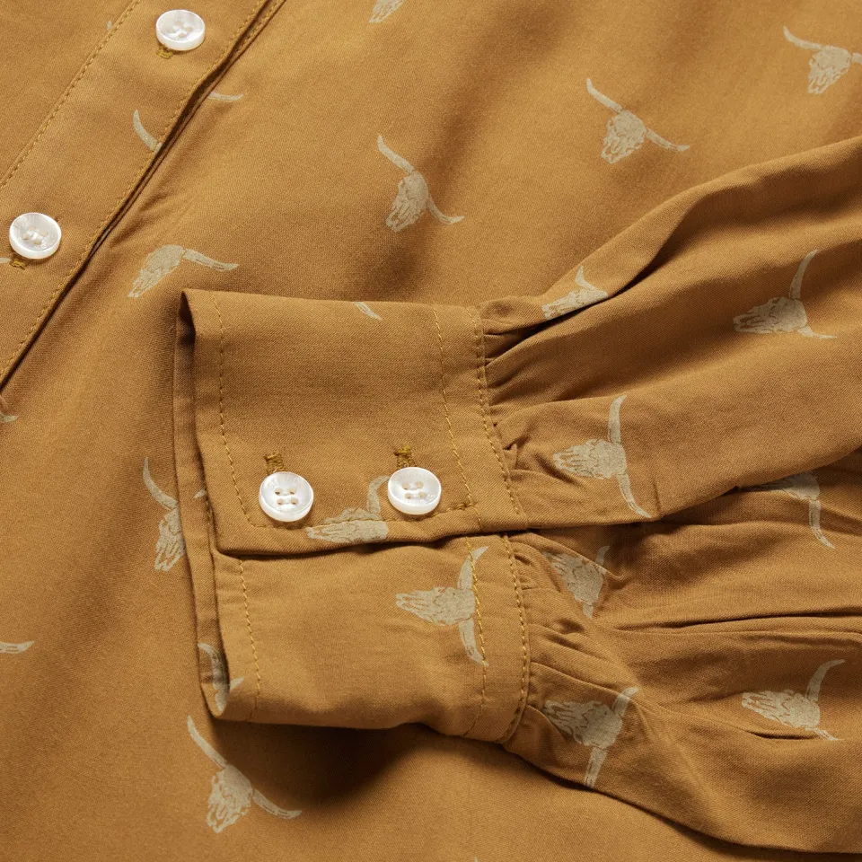 Best Stetson Mojave Longhorn Print Poet Blouse Brown