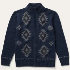New Stetson Navy Aztec Cardigan Blue