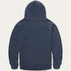 Discount Stetson Navy Heather Fleece Knit Hooded Sweatshirt Blue