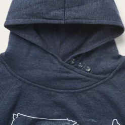 Discount Stetson Navy Heather Fleece Knit Hooded Sweatshirt Blue