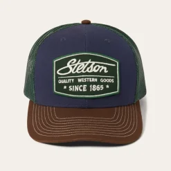 New Stetson Heritage Script Trucker Cap Navy