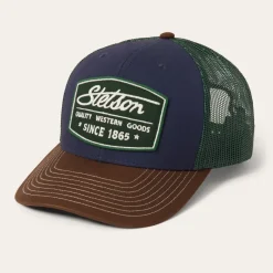 New Stetson Heritage Script Trucker Cap Navy