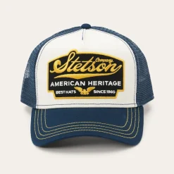Sale Stetson Navy Script Heritage Trucker Cap Blue/White