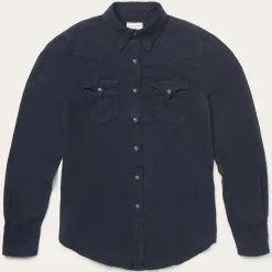 New Stetson Navy Twill Shirt Blue
