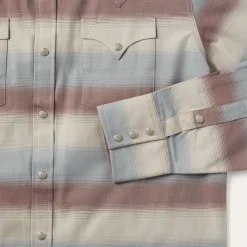 Clearance Stetson Ombre Stripe Twill Shirt Wine