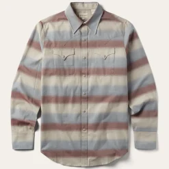 Hot Stetson Ombre Stripe Twill Shirt Wine