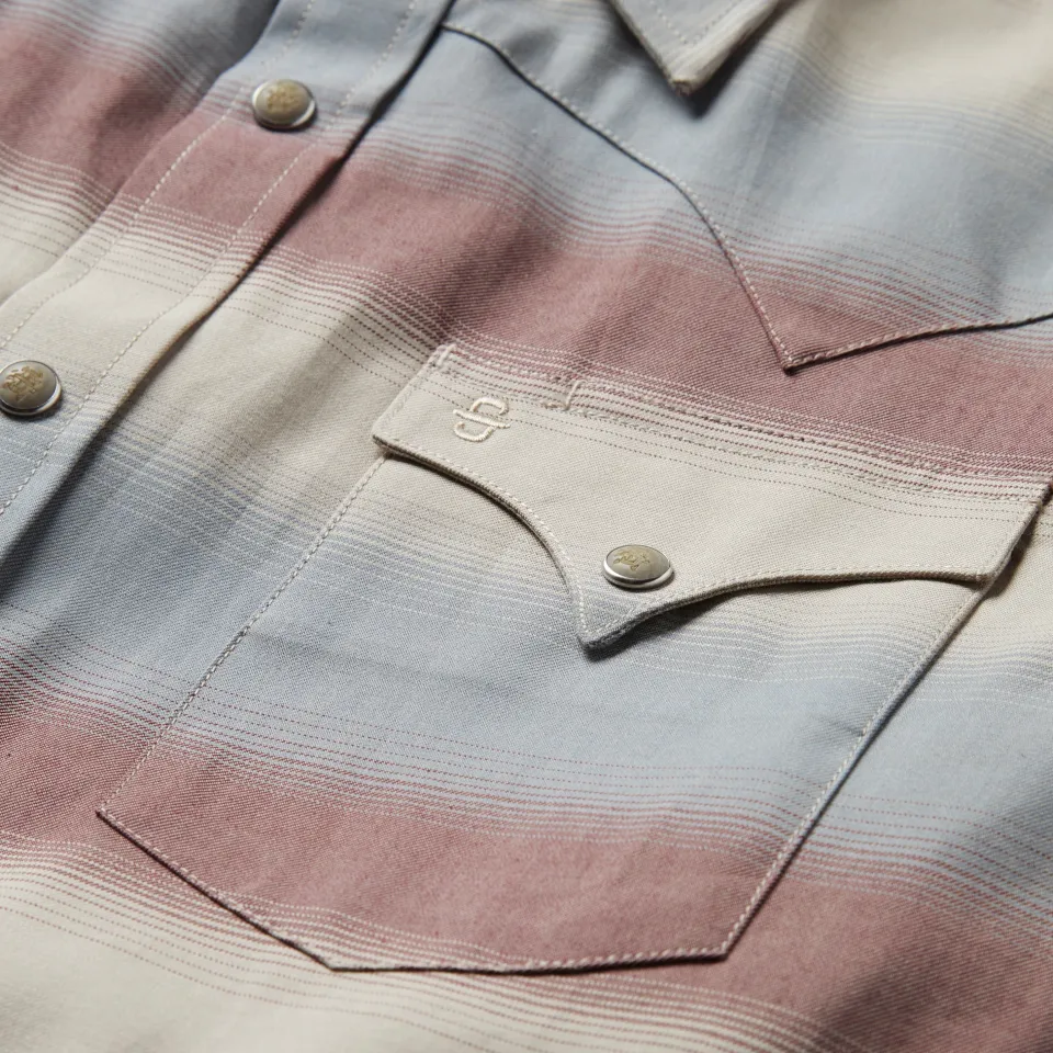 Hot Stetson Ombre Stripe Twill Shirt Wine