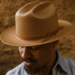 New Stetson Open Road Straw Hat Cognac